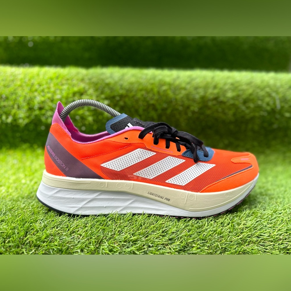 Running shoes Adidas Adizero Boston 11 Solar Orange Brand new Men's shoes 12 sz - Picture 5 of 6